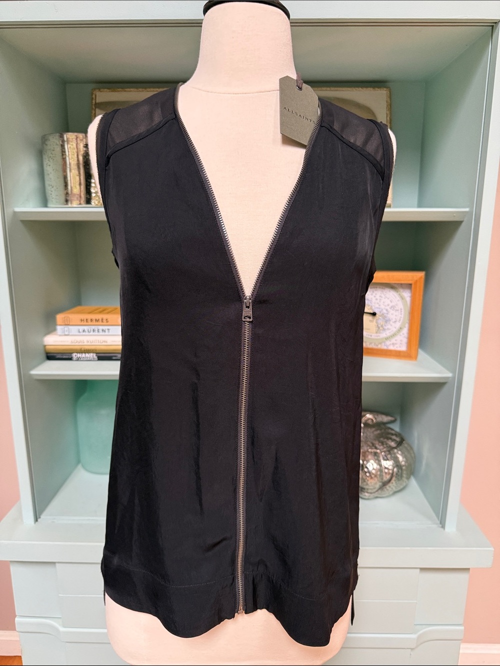 AllSaints Lottie Top in Black Size 4